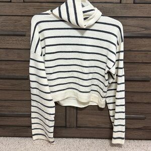 Steve Madden Cream and Black Striped Sweater